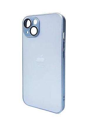 Чохол для смартфона ag glass matt frame color logo for apple iphone 12 sierra blue