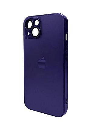 Чохол для смартфона ag glass matt frame color logo for apple iphone 12 deep purple