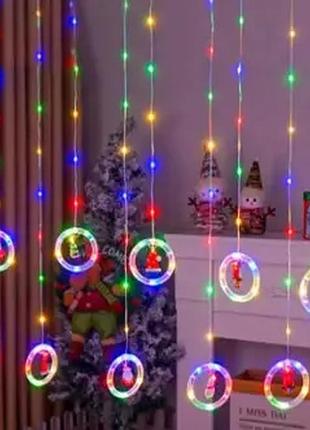 Xmas штора кольца с фигурами 3m*70cm 110l m мультицветная