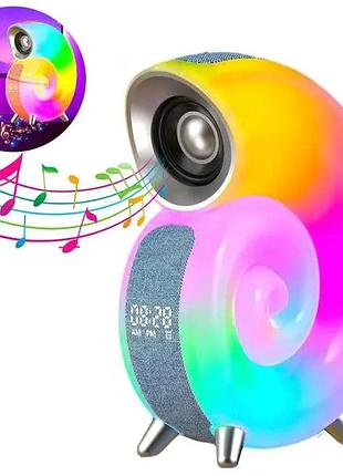 Беспроводная умная колонка ночник улитка conch music light 4 в 1 портативный rgb светильник с bluetooth