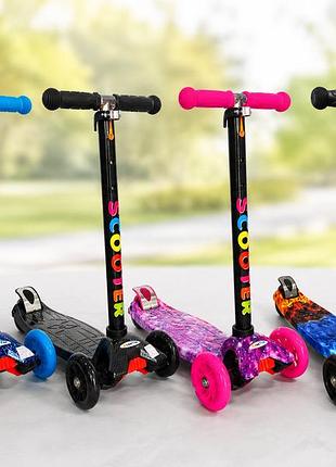Самокат scooter з підсвічуванням коліс для дівчинки та хлопчика 3 кольори