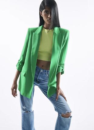 Блейзер женский zara зеленый s