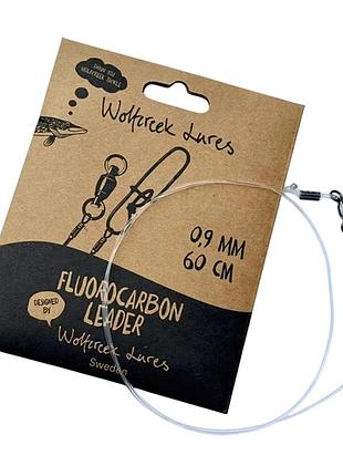 Поводок wolfcreek lures fluorocarbon leader 60см 0,9мм – флюорокарбоновый поводок на щуку (wcl-tt-leader-fc-0.9mm)