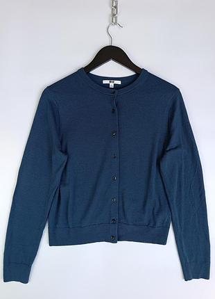 Жіночий вовняний светр кардиган з мериносової вовни cos x arket merino wool cardigan/синій/мерино/мериносу/шерстяний/шерсті/ніжний/не колючий/