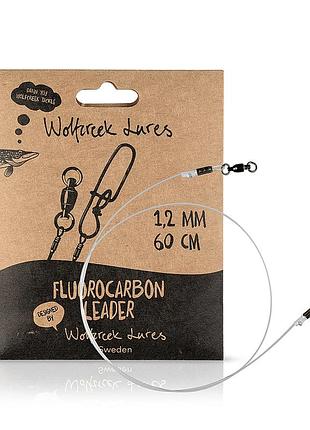 Поводок wolfcreek lures fluorocarbon leader 60см 1,2мм – флюорокарбоновый поводок на щуку (wcl-tt-leader-fc-1.2mm)