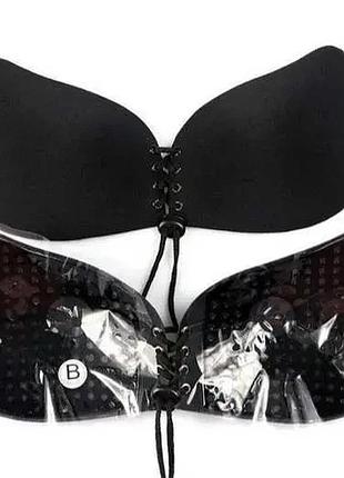 Бюстгальтер-невидимка fly bra xl-1882 с эффектом push-up, силиконовый лифчик без бретелей бежевый черный