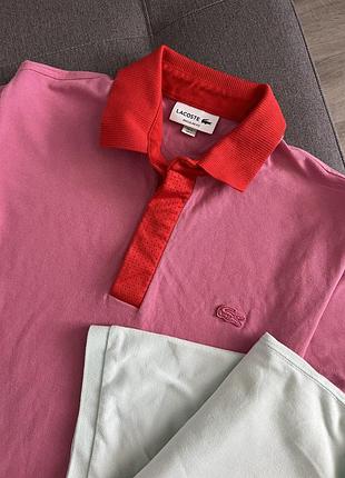 Рожеве поло lacoste 🩷