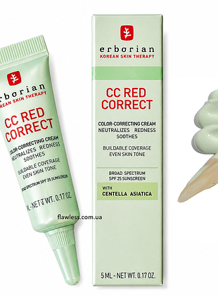 Erborian cc red correct spf25 5ml mini тональний коректуючий крем