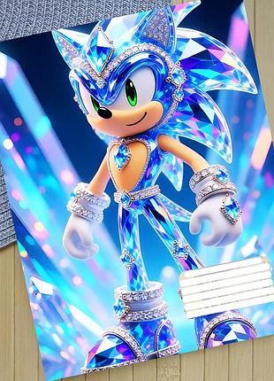 Тетрадь соник sonic на скобе 12 листов косая линия (36018)