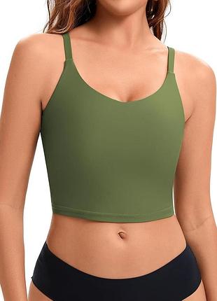 Топ бикини женский в размерах s/l/xl woweny спортивный пуш-ап с регулируемыми бретелями зеленый