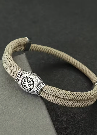 Стильный браслет для мужчин из паракорда и стали viking koyot пісочний