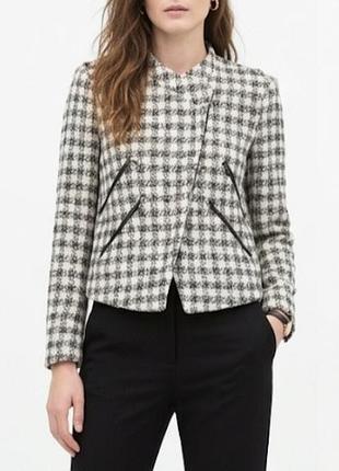Стильний твідовий жакет-куртка zara (розмір l)