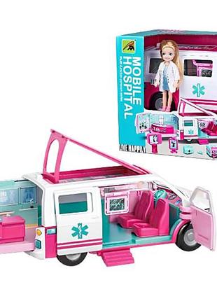 Машина 9045-4 "мобильная хспиталь" с куклой, в коробке р.37.2x17.2x23см yg toys