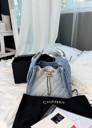 Женская сумка премиум 25 light blue denim handbag