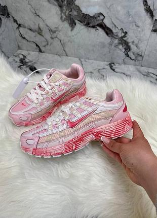 Женские розовые кроссовки nike p-6000 custom pink х найк 36
