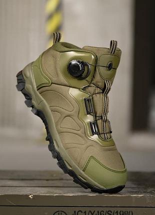 Тактичні черевики на автошнурівці олива вт7982