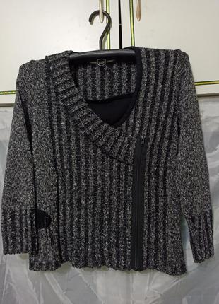 Женский вязаный свитер пуловер. средней плотности. декорирован змейкой. жіночий светр1 фото