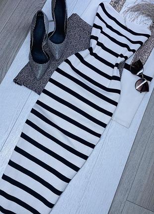 В’язана сукня h&m m міді плаття смугасте плаття в рубчик міді сукня бандо