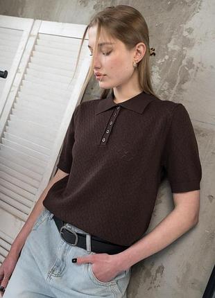 Вязанное поло brown тр6114