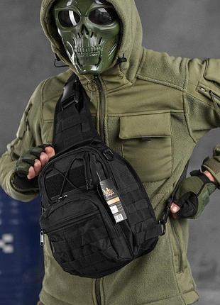 Сумка-слінг тактична silver knight 7л black ои4979
