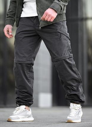 Міські штани/шорти карго джогери сірі вт5307