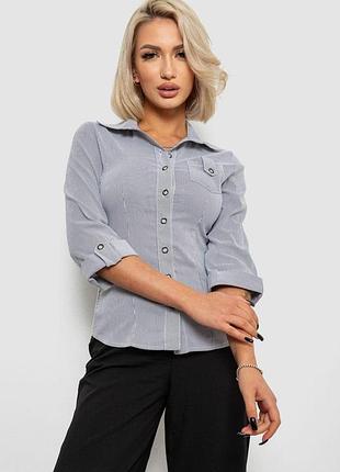 Рубашка классическая в полоску, цвет серый, 230r645-1