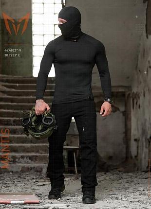 Тактичний лонгслів з балаклавою mantis® phantom ls combat shirt - black