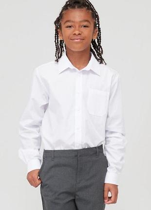 George.англия белая рубашка regular fit с длинным рукавом. возраст 9-10 лет.