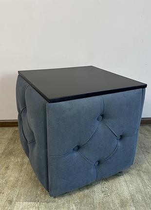 Пуф-трансформер 5в1 остін-1 зі столиком велюр сірий/чорний 7-5-9005