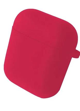 Чохол для airpods 1/2 silicone case/microfiber hot pink