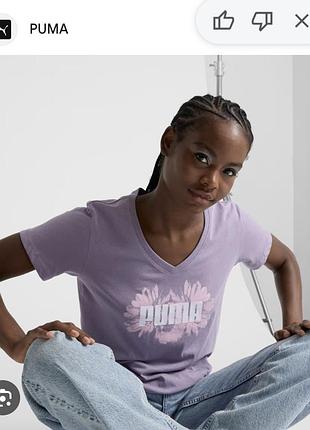 Puma оригінал котонова футболка з v-подібним вирізом puma p.s - m
