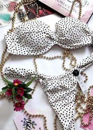 Купальник victoria's secret 34c 75c m 38 40 бандо без бретель стринги
