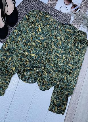 Літня блуза zara s коротка блуза шифон нова різнокольорова блуза блискуча блуза зара з драпіруванням