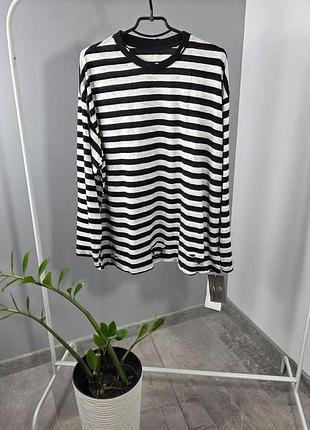 Стильный оверсайз лонгслив с рваным эффектом білий+м'ята, oversize s-xl
