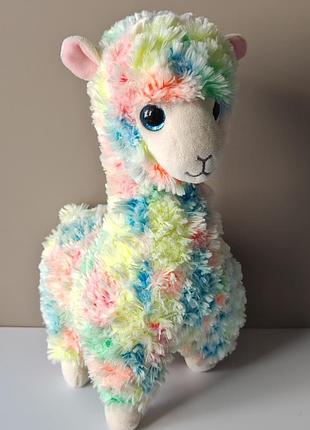 Мягкая игрушка ty vintage beanie babies lola rainbow llama с большими блестящими глазами, отличный подарок для любителя лам.