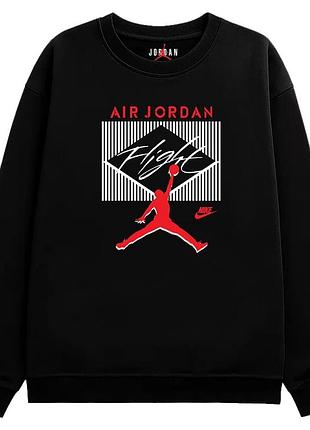 Світшот чоловічий nike jordan бавовна чорний білий з принтом