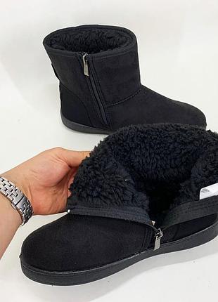 Женские ботинки из нейлона 39р, галоши утепленные черного цвета, женские дутики из текстиля tr-67