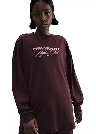 Nike оригінал котоновий лонг реглан кофта лонгслів з принтом р.xs — s — m