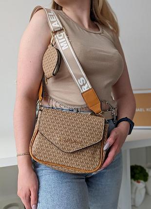 Маленька сумка для дівчини жіноча шкіряна крос боді michael kors брендова міська сумочка через плече мишель корс