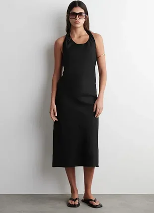 Платье женское cos twisted linen-blend halterneck dress / 42