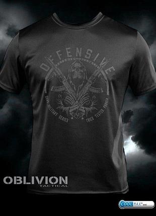 Тактическая потоотводящая футболка oblivion black defensive дл6588