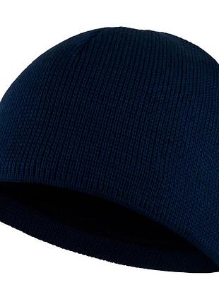 Шапка в'язана з флісом без відвороту navy blue