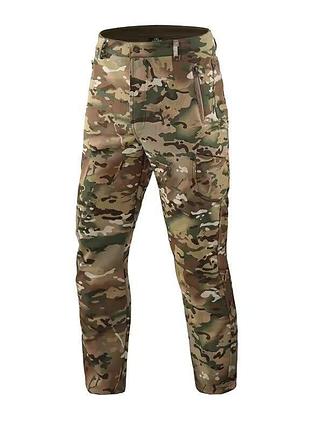 Тактичні штани esdy soft shell на флісі multicam