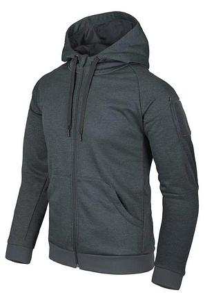 Кофта helikon-tex urban hoodie - fullzip - melange black-grey