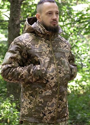 Зимова тактична куртка softshell omni-heat pixel