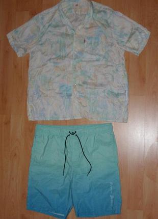 Комплект рубашка с коротким рукавом levis liocell+шорты crane ocean breeze polo ck original xl-xxl(2xl)-3xl nike x jordan