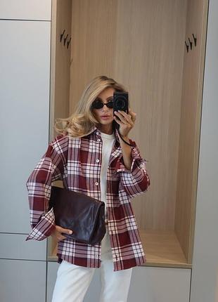 Жіноча стильна сорочка в клітинку ❤️ жіноча сорочка на ґудзиках ❤️ картата сорочка