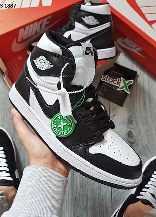 Стильные кроссовки nike air jordan 1 high black white