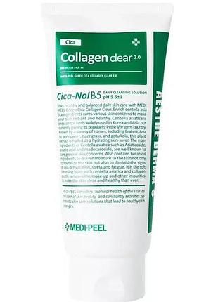 Колагенова пінка для вмивання із cica-комплексом medipeel green cica collagen clear 2.0 300 мл