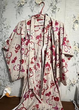 Японське кімоно юката (yukata) / домашній халат з традиційним принтом